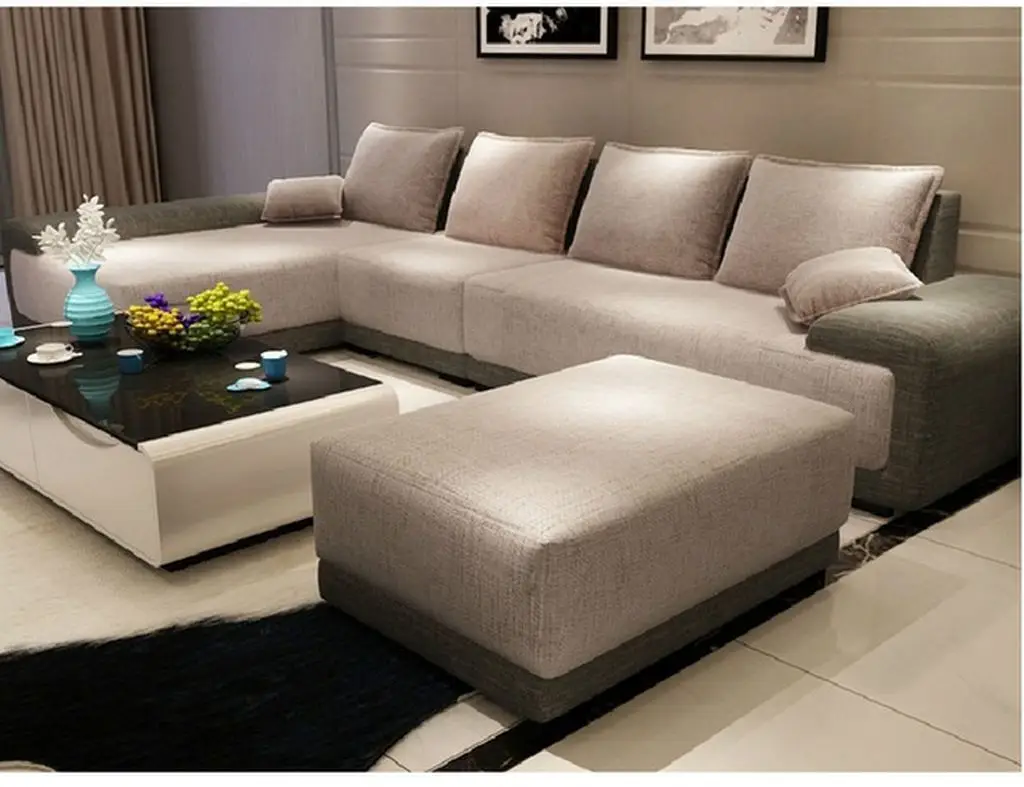 Upholstered sofa ready for professional cleaning